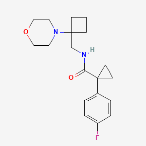 molecular formula C19H25FN2O2 B2689171 1-(4-Fluorophenyl)-N-[(1-morpholin-4-ylcyclobutyl)methyl]cyclopropane-1-carboxamide CAS No. 2380142-38-9