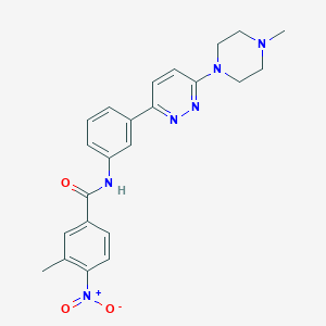 molecular formula C23H24N6O3 B2689177 3-methyl-N-(3-(6-(4-methylpiperazin-1-yl)pyridazin-3-yl)phenyl)-4-nitrobenzamide CAS No. 899981-10-3