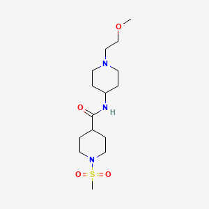 molecular formula C15H29N3O4S B2689178 N-(1-(2-甲氧基乙基)哌啶-4-基)-1-(甲磺酰基)哌啶-4-羧酰胺 CAS No. 1421484-75-4