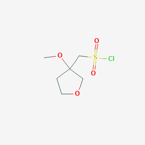 molecular formula C6H11ClO4S B2689179 (3-Methoxyoxolan-3-yl)methanesulfonyl chloride CAS No. 1779959-76-0