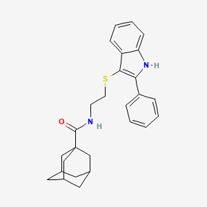 molecular formula C27H30N2OS B2689186 N-[2-[(2-phenyl-1H-indol-3-yl)sulfanyl]ethyl]adamantane-1-carboxamide CAS No. 850916-59-5