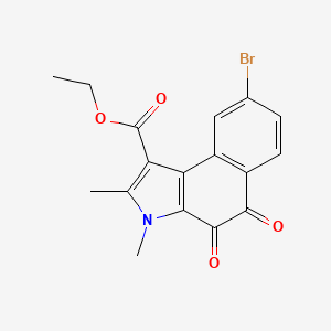 molecular formula C17H14BrNO4 B2689200 ethyl 8-bromo-2,3-dimethyl-4,5-dioxo-4,5-dihydro-3H-benzo[e]indole-1-carboxylate CAS No. 125365-47-1