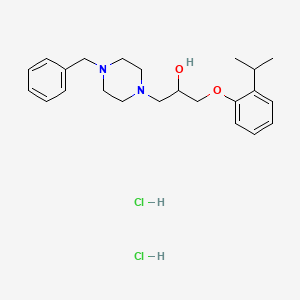 molecular formula C23H34Cl2N2O2 B2689202 1-(4-苄基哌嗪-1-基)-3-(2-异丙基苯氧基)丙醇二盐酸盐 CAS No. 1323536-43-1
