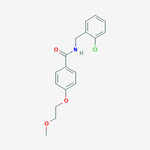 molecular formula C17H18ClNO3 B268921 N-(2-chlorobenzyl)-4-(2-methoxyethoxy)benzamide 
