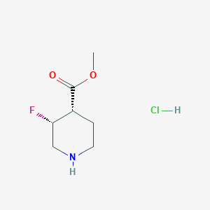 molecular formula C7H13ClFNO2 B2689210 Methyl (3R,4S)-3-fluoropiperidine-4-carboxylate;hydrochloride CAS No. 2306248-25-7