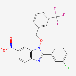 2-(3-chlorophenyl)-6-nitro-1-{[3-(trifluoromethyl)benzyl]oxy}-1H-1,3-benzimidazole