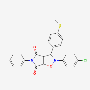 molecular formula C24H19ClN2O3S B2689217 2-(4-氯苯基)-3-(4-(甲硫基)苯基)-5-苯基二氢-2H-吡咯并[3,4-d]异噁唑-4,6(5H,6aH)-二酮 CAS No. 473445-20-4