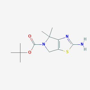 molecular formula C12H19N3O2S B2689221 Tert-butyl 2-amino-4,4-dimethyl-4H-pyrrolo[3,4-D]thiazole-5(6H)-carboxyla+ CAS No. 1823583-23-8