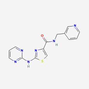 molecular formula C14H12N6OS B2689222 N-(吡啶-3-基甲基)-2-(嘧啶-2-基氨基)噻唑-4-甲酸酰胺 CAS No. 1251685-81-0