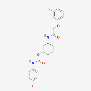 molecular formula C22H25FN2O4 B2689229 3-(2-(m-Tolyloxy)acetamido)cyclohexyl (4-fluorophenyl)carbamate CAS No. 1351590-42-5