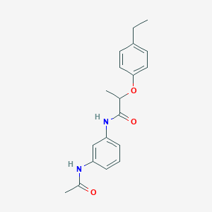 molecular formula C19H22N2O3 B268923 N-[3-(acetylamino)phenyl]-2-(4-ethylphenoxy)propanamide 
