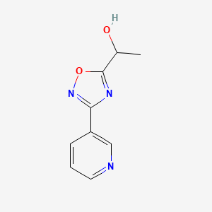 molecular formula C9H9N3O2 B2689234 1-(3-(Pyridin-3-yl)-1,2,4-oxadiazol-5-yl)ethan-1-ol CAS No. 1342825-76-6