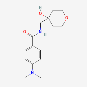 molecular formula C15H22N2O3 B2689237 4-(dimethylamino)-N-((4-hydroxytetrahydro-2H-pyran-4-yl)methyl)benzamide CAS No. 1351618-90-0