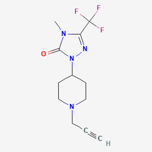molecular formula C12H15F3N4O B2689238 4-甲基-1-(1-(丙炔基)哌啶-4-基)-3-(三氟甲基)-1H-1,2,4-三唑-5(4H)-酮 CAS No. 2034417-33-7