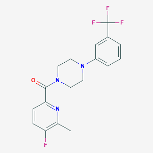 molecular formula C18H17F4N3O B2689241 1-(5-Fluoro-6-methylpyridine-2-carbonyl)-4-[3-(trifluoromethyl)phenyl]piperazine CAS No. 2415554-09-3