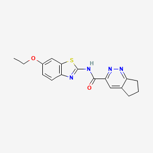 molecular formula C17H16N4O2S B2689242 N-(6-Ethoxy-1,3-benzothiazol-2-yl)-6,7-dihydro-5H-cyclopenta[c]pyridazine-3-carboxamide CAS No. 2415533-26-3