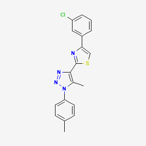 molecular formula C19H15ClN4S B2689247 4-(3-chlorophenyl)-2-(5-methyl-1-(p-tolyl)-1H-1,2,3-triazol-4-yl)thiazole CAS No. 1207003-63-1