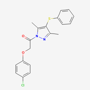 molecular formula C19H17ClN2O2S B2689248 2-(4-chlorophenoxy)-1-(3,5-dimethyl-4-(phenylthio)-1H-pyrazol-1-yl)ethanone CAS No. 423154-74-9