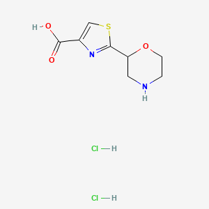 molecular formula C8H12Cl2N2O3S B2689272 2-吗啉-2-基-1,3-噻唑-4-甲酸;二盐酸盐 CAS No. 2411256-13-6