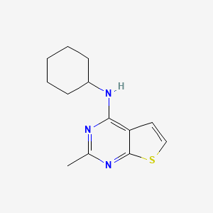 molecular formula C13H17N3S B2689276 N-环己基-2-甲基噻吩[2,3-d]嘧啶-4-胺 CAS No. 379247-49-1