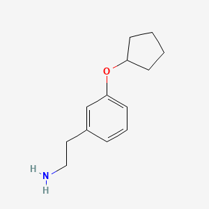 molecular formula C13H19NO B2689277 3-(环戊氧基)苯乙胺 CAS No. 866043-14-3