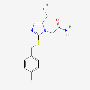 2-(5-(hydroxymethyl)-2-((4-methylbenzyl)thio)-1H-imidazol-1-yl)acetamide