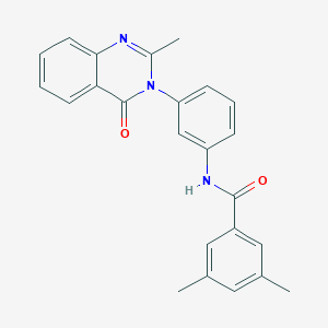 molecular formula C24H21N3O2 B2689290 3,5-dimethyl-N-[3-(2-methyl-4-oxoquinazolin-3-yl)phenyl]benzamide CAS No. 898428-58-5