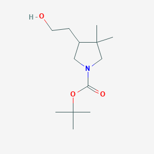 molecular formula C13H25NO3 B2689291 叔丁基-4-(2-羟乙基)-3,3-二甲基吡咯烷-1-羧酸乙酯 CAS No. 2490398-82-6