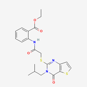 Ethyl 2-(2-((3-isobutyl-4-oxo-3,4-dihydrothieno[3,2-d]pyrimidin-2-yl)thio)acetamido)benzoate