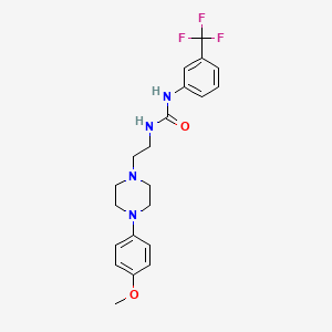 molecular formula C21H25F3N4O2 B2689297 1-(2-(4-(4-Methoxyphenyl)piperazin-1-yl)ethyl)-3-(3-(trifluoromethyl)phenyl)urea CAS No. 1207032-40-3