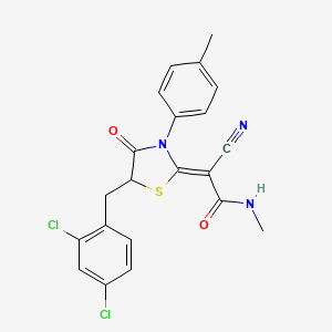(Z)-2-cyano-2-(5-(2,4-dichlorobenzyl)-4-oxo-3-(p-tolyl)thiazolidin-2-ylidene)-N-methylacetamide