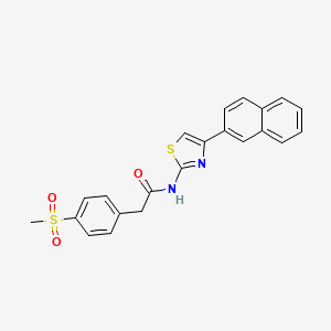 molecular formula C22H18N2O3S2 B2689305 2-(4-(methylsulfonyl)phenyl)-N-(4-(naphthalen-2-yl)thiazol-2-yl)acetamide CAS No. 941930-63-8