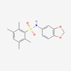 molecular formula C17H19NO4S B2689311 N-(2H-1,3-benzodioxol-5-yl)-2,3,5,6-tetramethylbenzene-1-sulfonamide CAS No. 690962-09-5