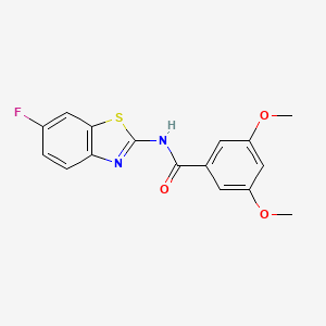 molecular formula C16H13FN2O3S B2689312 N-(6-fluoro-1,3-benzothiazol-2-yl)-3,5-dimethoxybenzamide CAS No. 476297-73-1