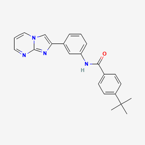 molecular formula C23H22N4O B2689326 4-(tert-butyl)-N-(3-(imidazo[1,2-a]pyrimidin-2-yl)phenyl)benzamide CAS No. 863020-10-4