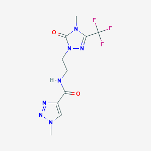 1-methyl-N-(2-(4-methyl-5-oxo-3-(trifluoromethyl)-4,5-dihydro-1H-1,2,4-triazol-1-yl)ethyl)-1H-1,2,3-triazole-4-carboxamide