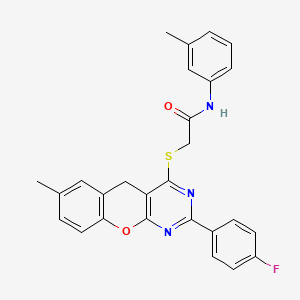 2-((2-(4-fluorophenyl)-7-methyl-5H-chromeno[2,3-d]pyrimidin-4-yl)thio)-N-(m-tolyl)acetamide