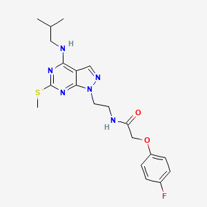 2-(4-fluorophenoxy)-N-(2-(4-(isobutylamino)-6-(methylthio)-1H-pyrazolo[3,4-d]pyrimidin-1-yl)ethyl)acetamide