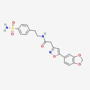 2-(5-(benzo[d][1,3]dioxol-5-yl)isoxazol-3-yl)-N-(4-sulfamoylphenethyl)acetamide