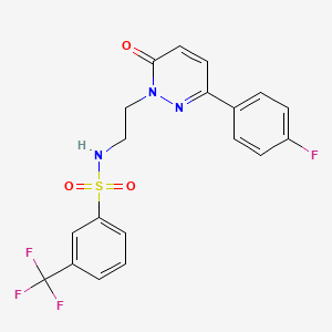 molecular formula C19H15F4N3O3S B2689356 N-(2-(3-(4-fluorophenyl)-6-oxopyridazin-1(6H)-yl)ethyl)-3-(trifluoromethyl)benzenesulfonamide CAS No. 921553-05-1