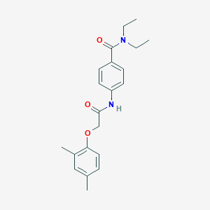 molecular formula C21H26N2O3 B268936 4-{[(2,4-dimethylphenoxy)acetyl]amino}-N,N-diethylbenzamide 