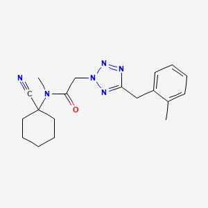 molecular formula C19H24N6O B2689369 N-(1-Cyanocyclohexyl)-N-methyl-2-[5-[(2-methylphenyl)methyl]tetrazol-2-yl]acetamide CAS No. 1956566-54-3