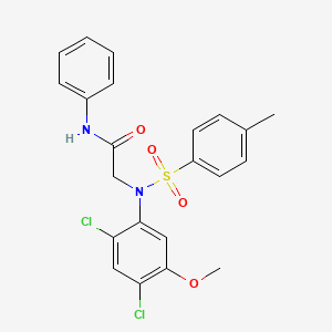 molecular formula C22H20Cl2N2O4S B2689379 2-(2,4-Dichloro-5-methoxy((4-methylphenyl)sulfonyl)anilino)-N-phenylacetamide CAS No. 338961-23-2