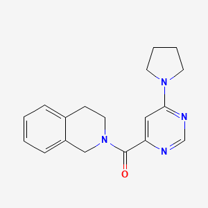 molecular formula C18H20N4O B2689387 (3,4-dihydroisoquinolin-2(1H)-yl)(6-(pyrrolidin-1-yl)pyrimidin-4-yl)methanone CAS No. 1909590-26-6