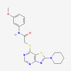 N-(3-methoxyphenyl)-2-((2-(piperidin-1-yl)thiazolo[4,5-d]pyrimidin-7-yl)thio)acetamide