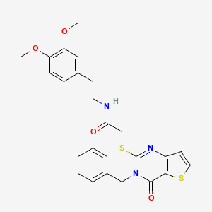 2-({3-benzyl-4-oxo-3H,4H-thieno[3,2-d]pyrimidin-2-yl}sulfanyl)-N-[2-(3,4-dimethoxyphenyl)ethyl]acetamide