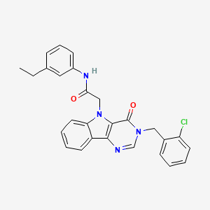 2-(3-(2-chlorobenzyl)-4-oxo-3H-pyrimido[5,4-b]indol-5(4H)-yl)-N-(3-ethylphenyl)acetamide
