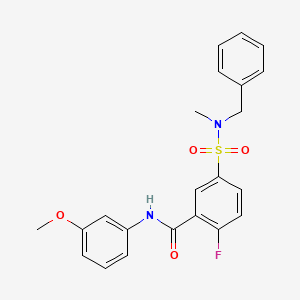 molecular formula C22H21FN2O4S B2689404 5-(N-benzyl-N-methylsulfamoyl)-2-fluoro-N-(3-methoxyphenyl)benzamide CAS No. 451506-73-3