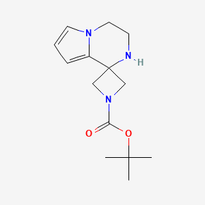 molecular formula C14H21N3O2 B2689406 tert-Butyl 3',4'-dihydro-2'H-spiro[azetidine-3,1'-pyrrolo[1,2-a]pyrazine]-1-carboxylate CAS No. 2230803-08-2