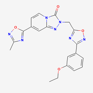molecular formula C20H17N7O4 B2689408 2-((3-(3-ethoxyphenyl)-1,2,4-oxadiazol-5-yl)methyl)-7-(3-methyl-1,2,4-oxadiazol-5-yl)-[1,2,4]triazolo[4,3-a]pyridin-3(2H)-one CAS No. 1396856-43-1